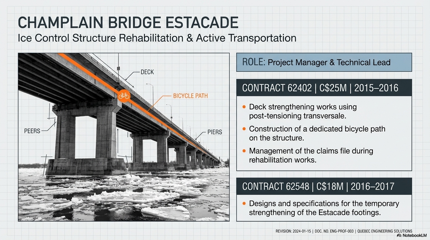 Champlain Bridge Estacade — Ice Control Structure Rehabilitation