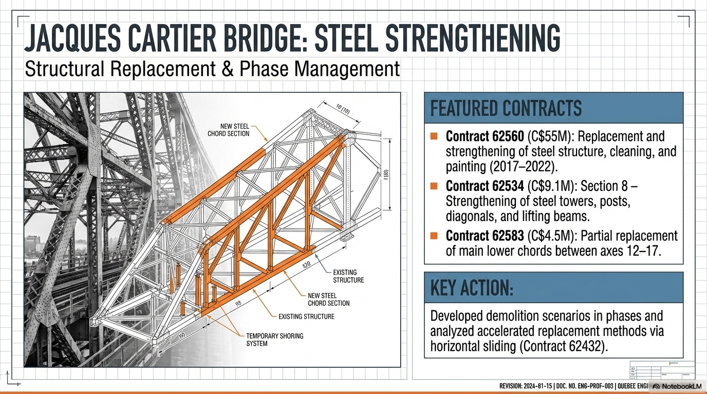 Jacques Cartier Bridge: Steel Strengthening — Structural Replacement